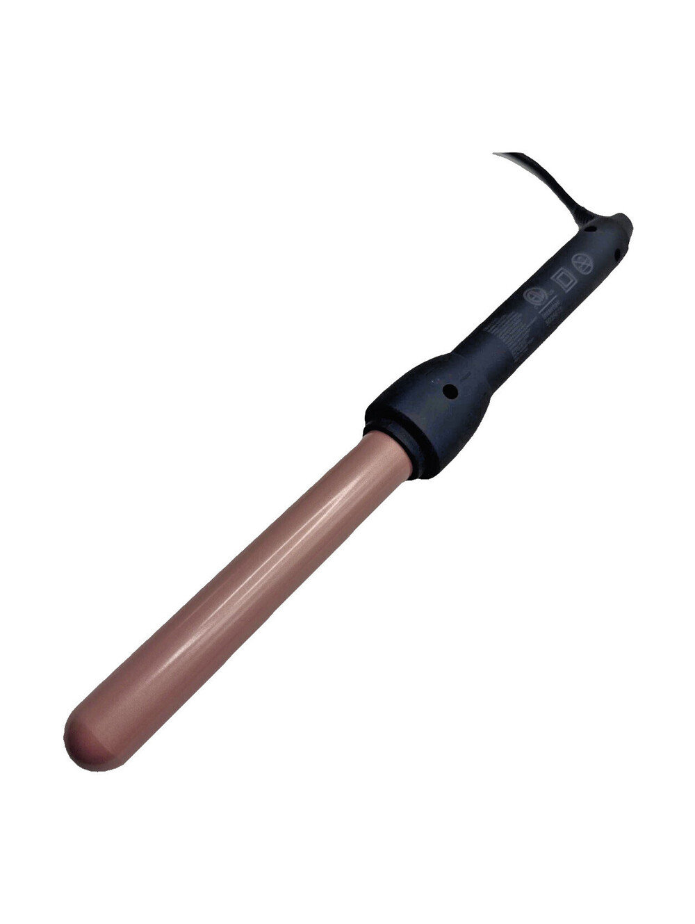 FOXYBAE Curling Wand Black Rose Gold Barrel Ceramic Tourmaline 25mm Beach Waver